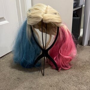 Harley Quinn Blonde, Blue and Pink Wig